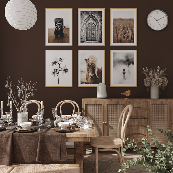 Modern Vintage Dining Room Decor Large Wall Art Ideas for Living Room Brown Poster