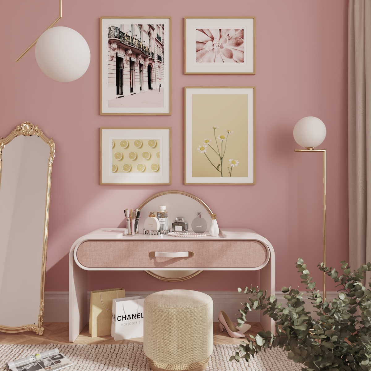 Modern Master Girl Bedroom Romantic Pink Room Decor Pastel Wall Art Ideas Picture Gallery