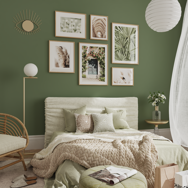 Modern Guest Bedroom Green Above Bed Wall Decor Poster Nature Photography Women Teen Room ideas