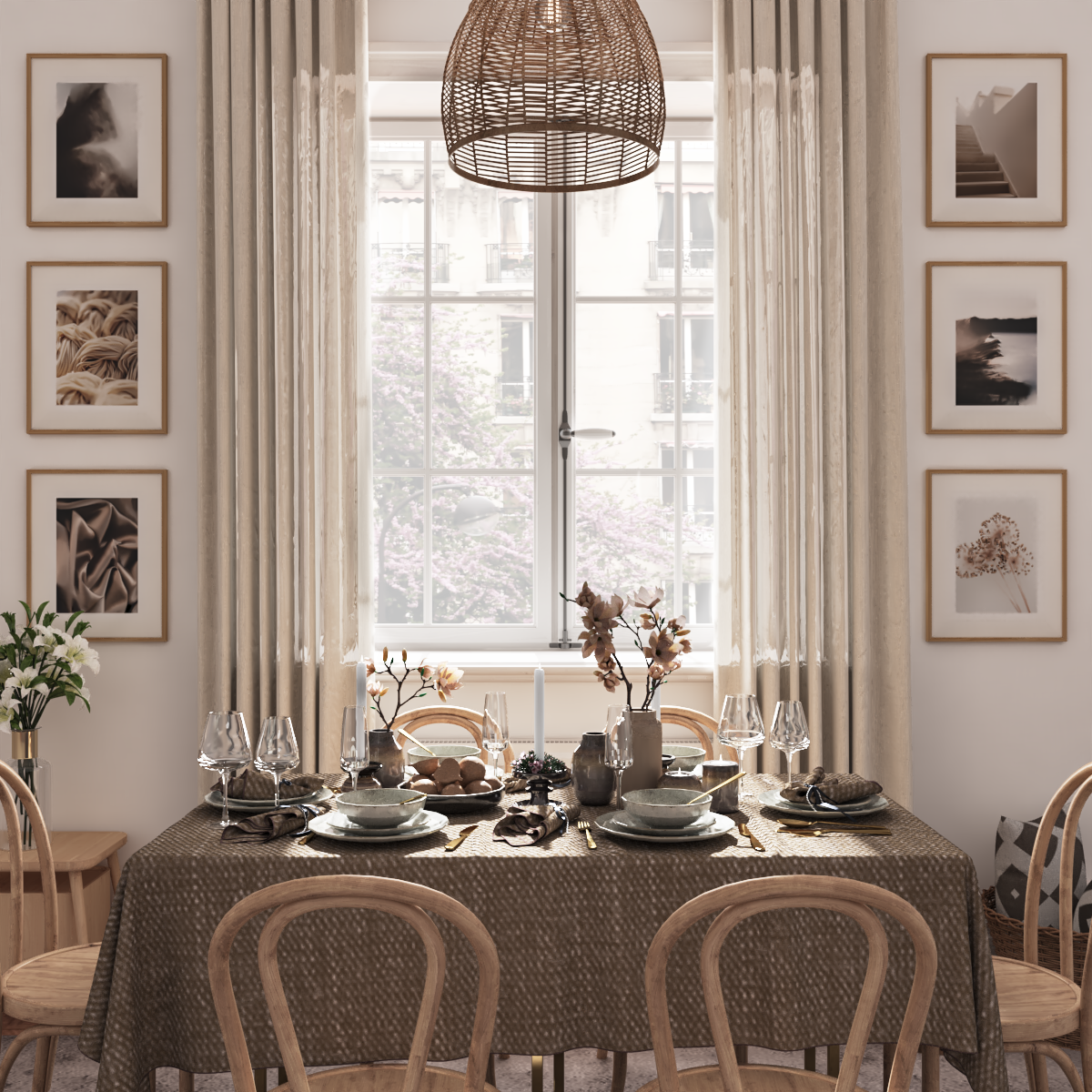 Modern Home Ideas Brown Kitchen Dining Room Inspiration Wall Decoration Art Poster Nature Photo