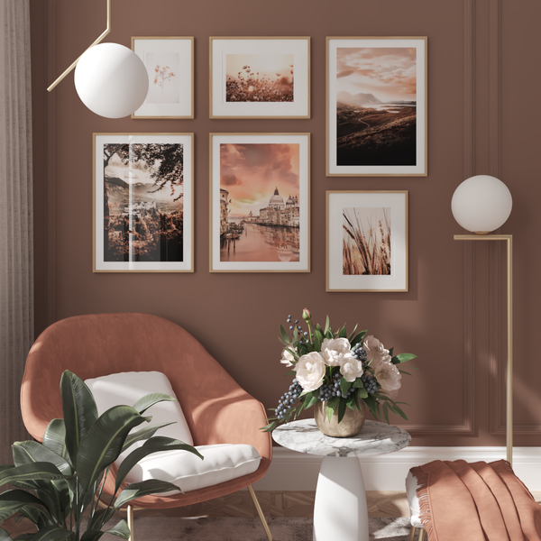 Picture Gallery Modern Landscape Photography Poster Orange Brown Living Room Decor Wall Art Ideas