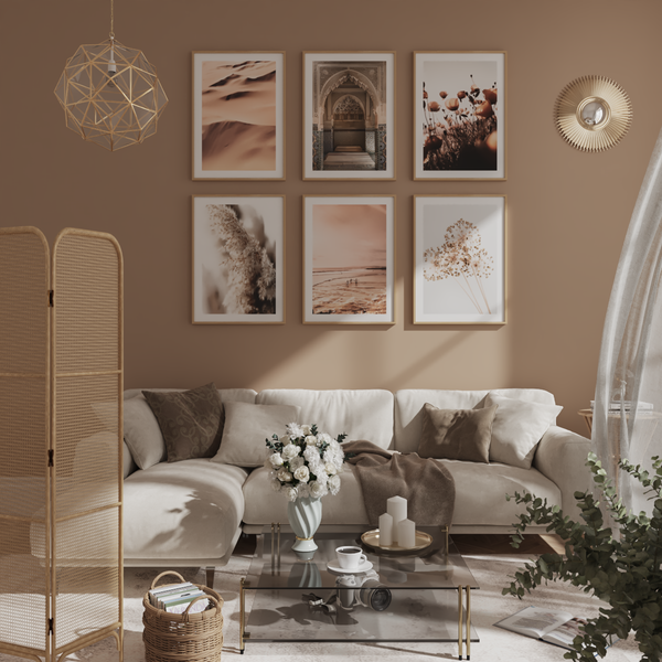 Orange Brown Home Decoration Living Room Art Print Inspiration Sofa Wall Decor Botanical Poster