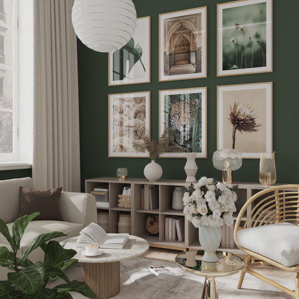 Large Wall Art Ideas for Living Room Green Brown Forest Animal Poster Picture Frame Wall Decor Print