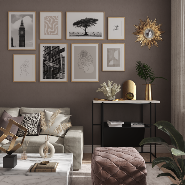 Modern Wall Design Living Room Ideas Black and White Poster Minimalist Art Bedroom Decor