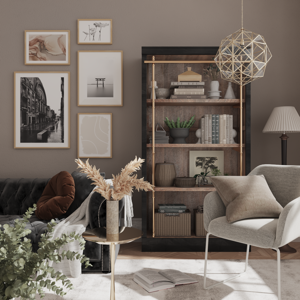 Vintage House Decor Wall Design Brown Aesthetic Poster Modern Art Apartment Living Room Ideas