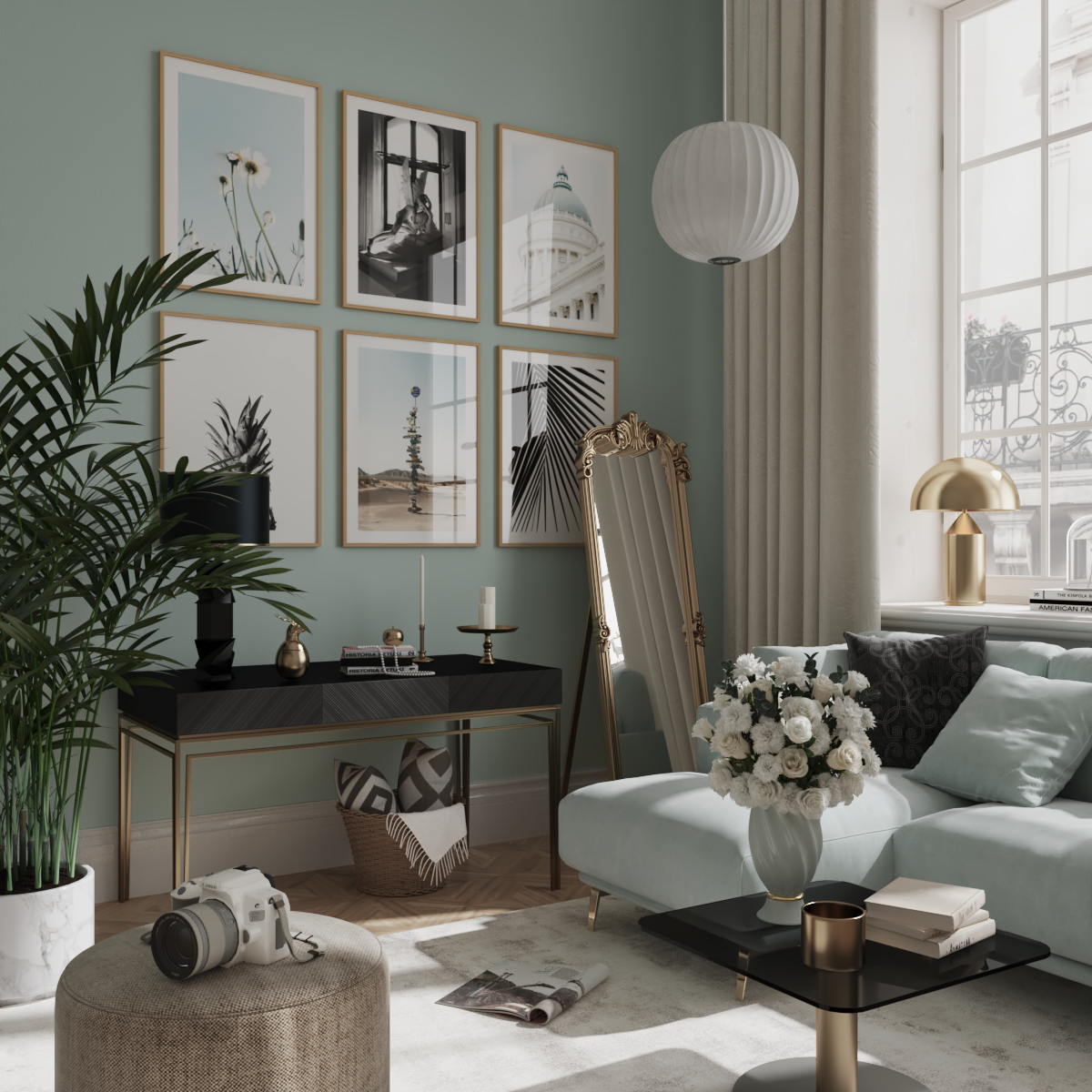 Modern House Decor Living Room Ideas Light Blue Nature Photo Large Wall Art Decor Inspo