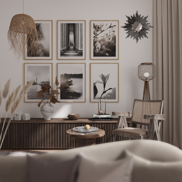Living Room Black and White Photography Artwork Photo Wall Modern Decoration Ideas Botanical Print