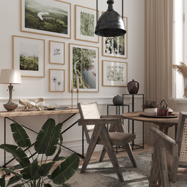 Modern Farmhouse Kitchen Dining Room Picture Wall Decoration Green Nature Flower Poster