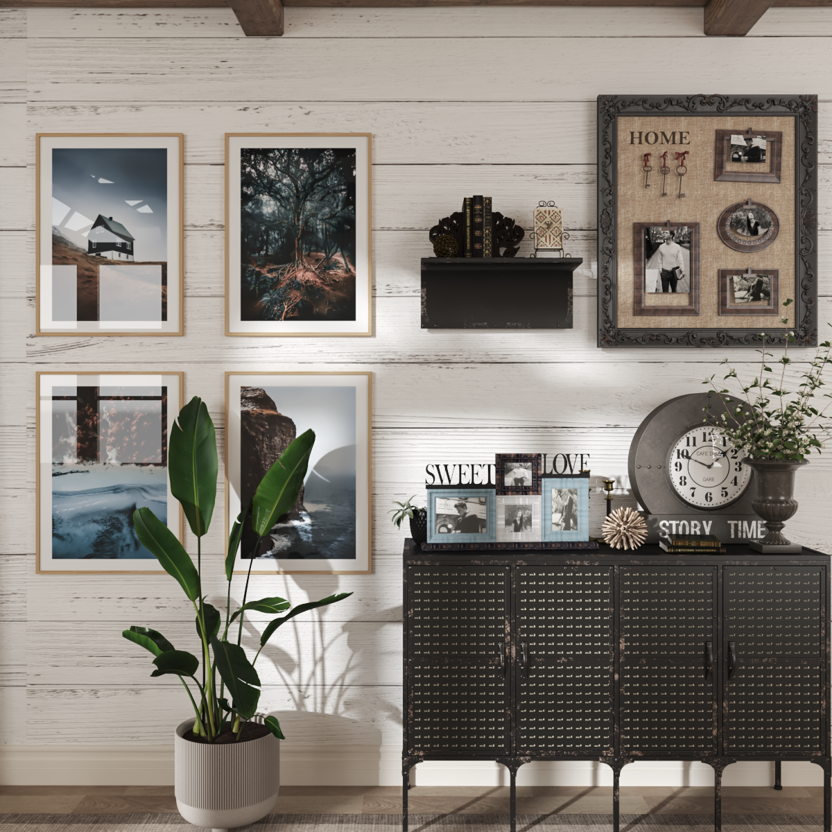 Picture Gallery Modern Farmhouse Living Room Accent Wall Decor Nature Brown Art Print