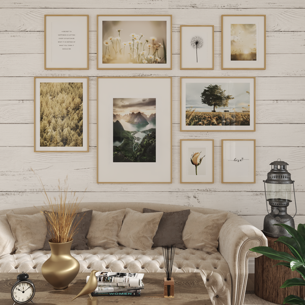 Living Room Decor Yellow Wall Poster Nature Flower Art Print Modern House Inspiration