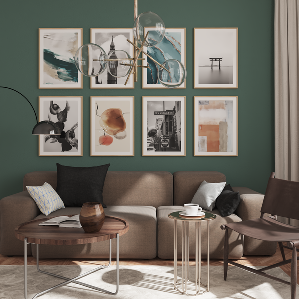 Forest Green Picture Wall Art Ideas Modern Living Room Decor Minimalist Poster Eclectic
