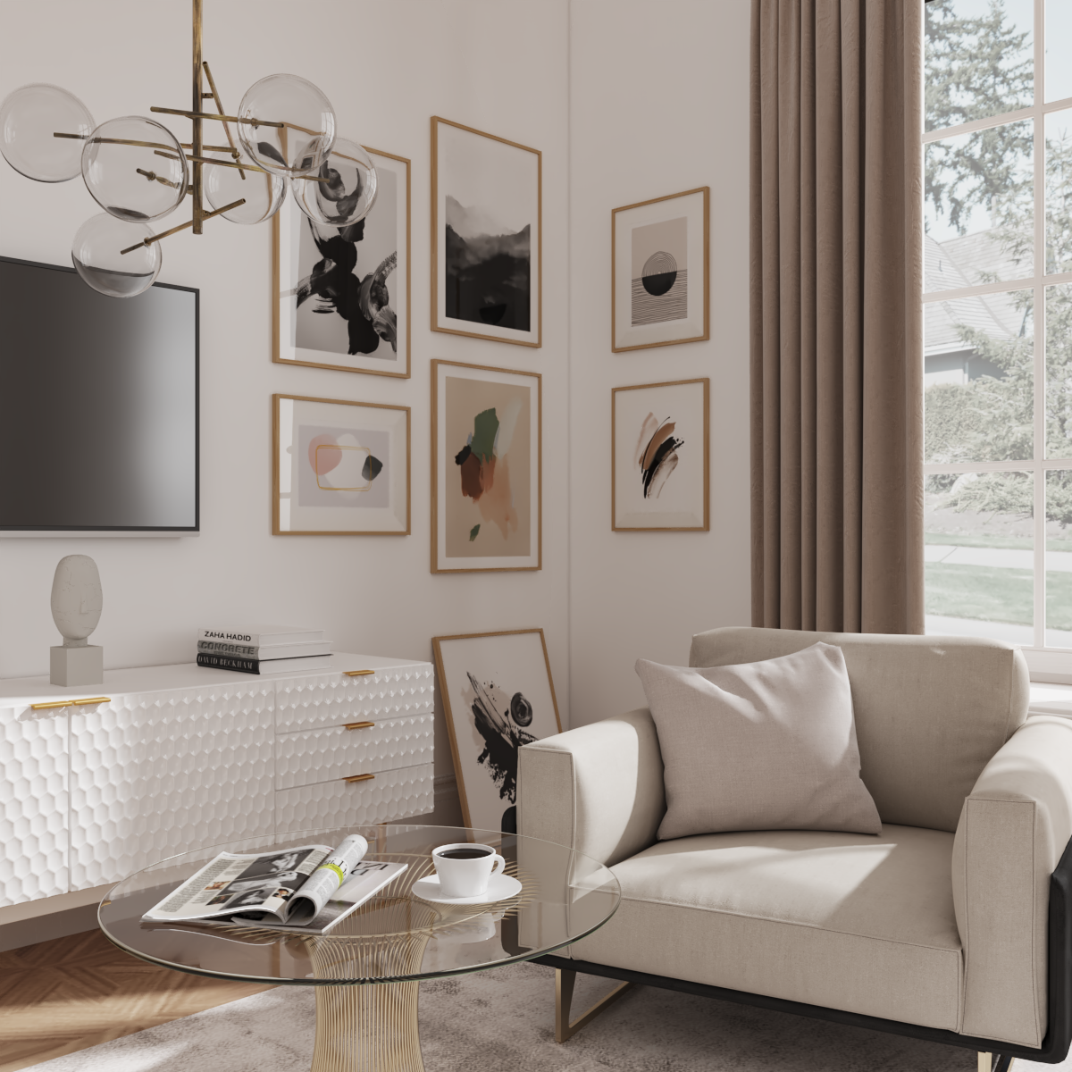 Modern Home Design Black and White Art Minimalism Poster Living Room Decor Abstract Print