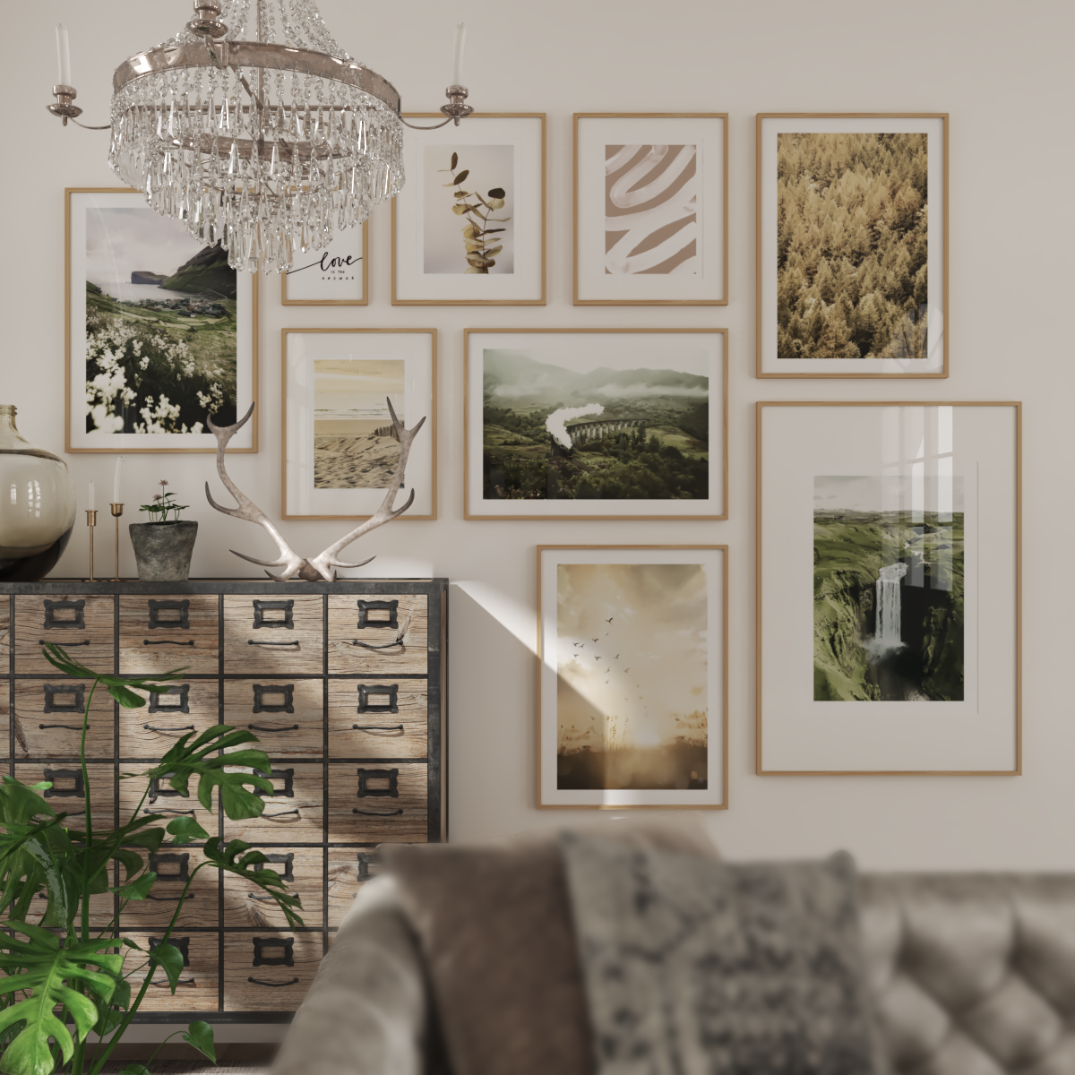 Nature Wall Art Picture Modern Farmhouse Living Room Accent Wall Decor Ideas Botanical Poster