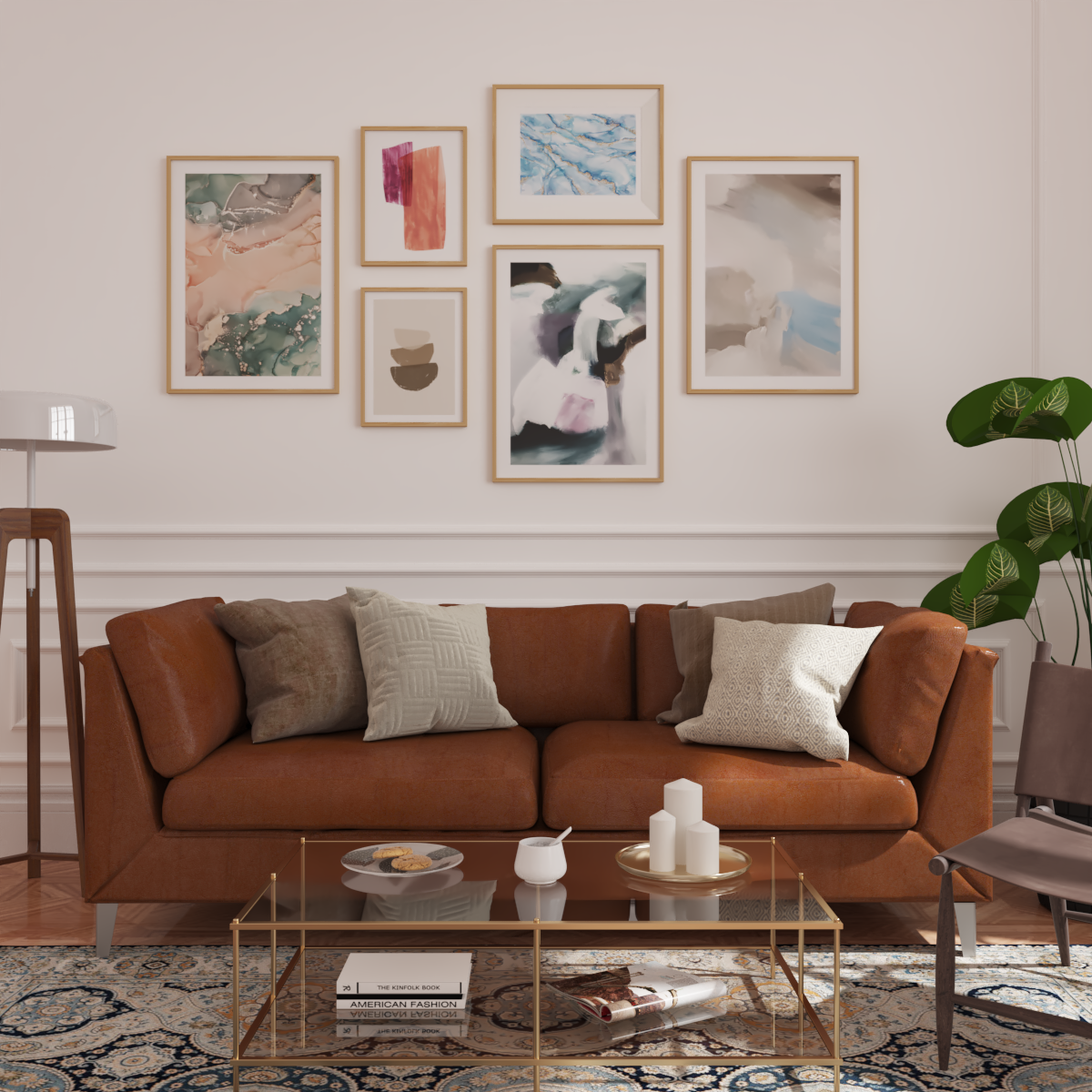 Apartment Modern Living Room Wall Hanging Poster Beige Aesthetic Abstract Watercolor Art Print