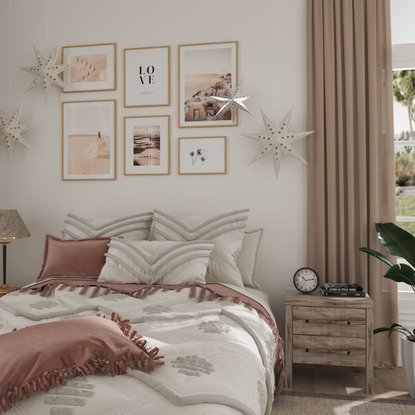 Modern Farmhouse Guest Girl White Orange Bedroom Picture Wall Dandelion Art Nature Print