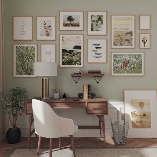 Modern Home Office Design Ideas Sea foam Green Wall Decor Botanical Print Animal Poster