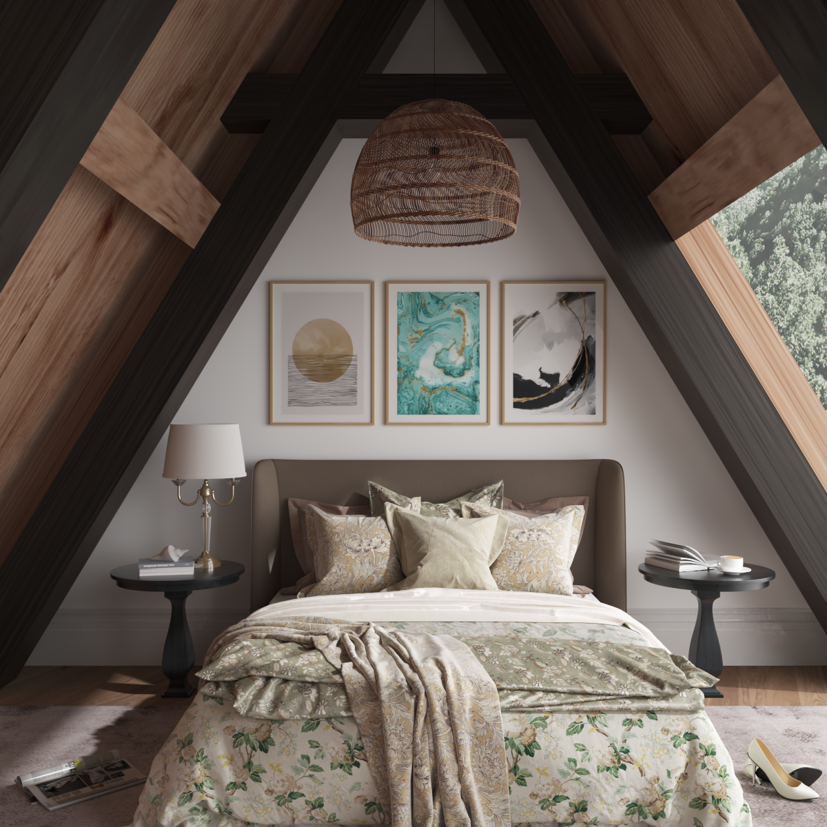 Farmhouse Guest Loft Bedroom Wall Art Ideas Picture Above Bed Decor Teenage Girl Abstract Painting