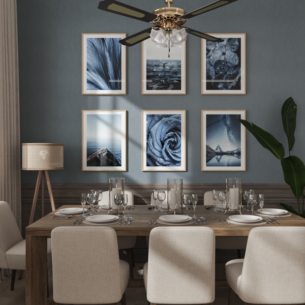 Modern Mid Century Kitchen Dining Room Picture Gallery Blue Ocean Wall Art Decor Remodel Home
