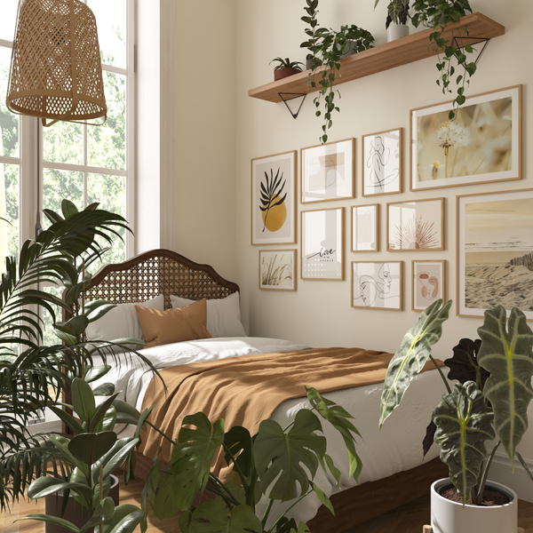 Picture Gallery Master Bedroom Boho Theme Wall Art Decor Face Line Artwork Botanical Print
