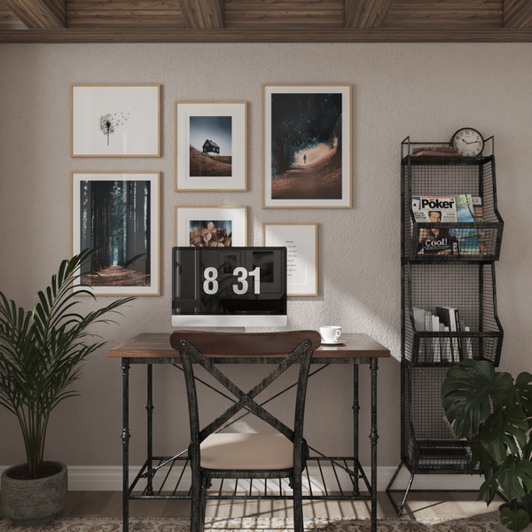 Farmhouse Home Office Wall Decor for Men Boy Forest Poster Word Art Small Space Ideas