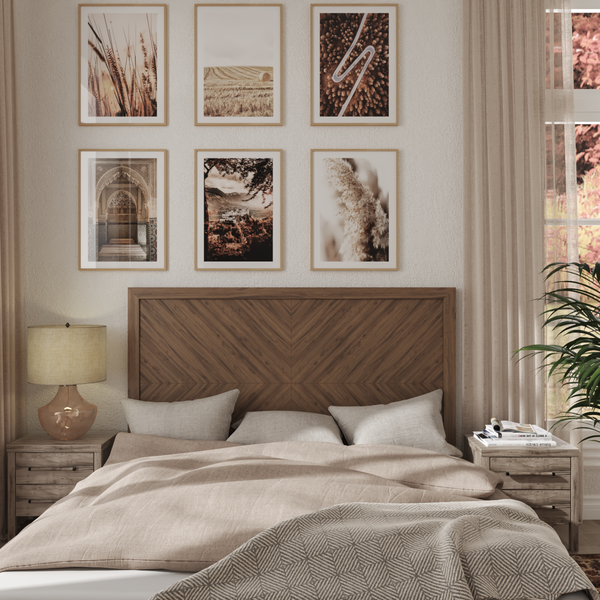 Bedroom Above Bed Photo Wall Art Farmhouse Ideas Nature Poster Brown Neutral Aesthetic