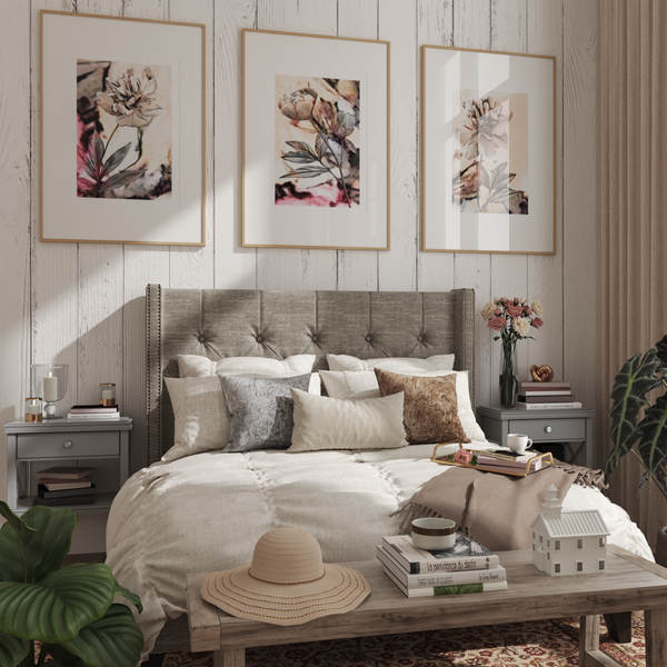 Farmhouse Neutral Women Master Bedroom Above Bed Wall Decor Large Poster Watercolor Art