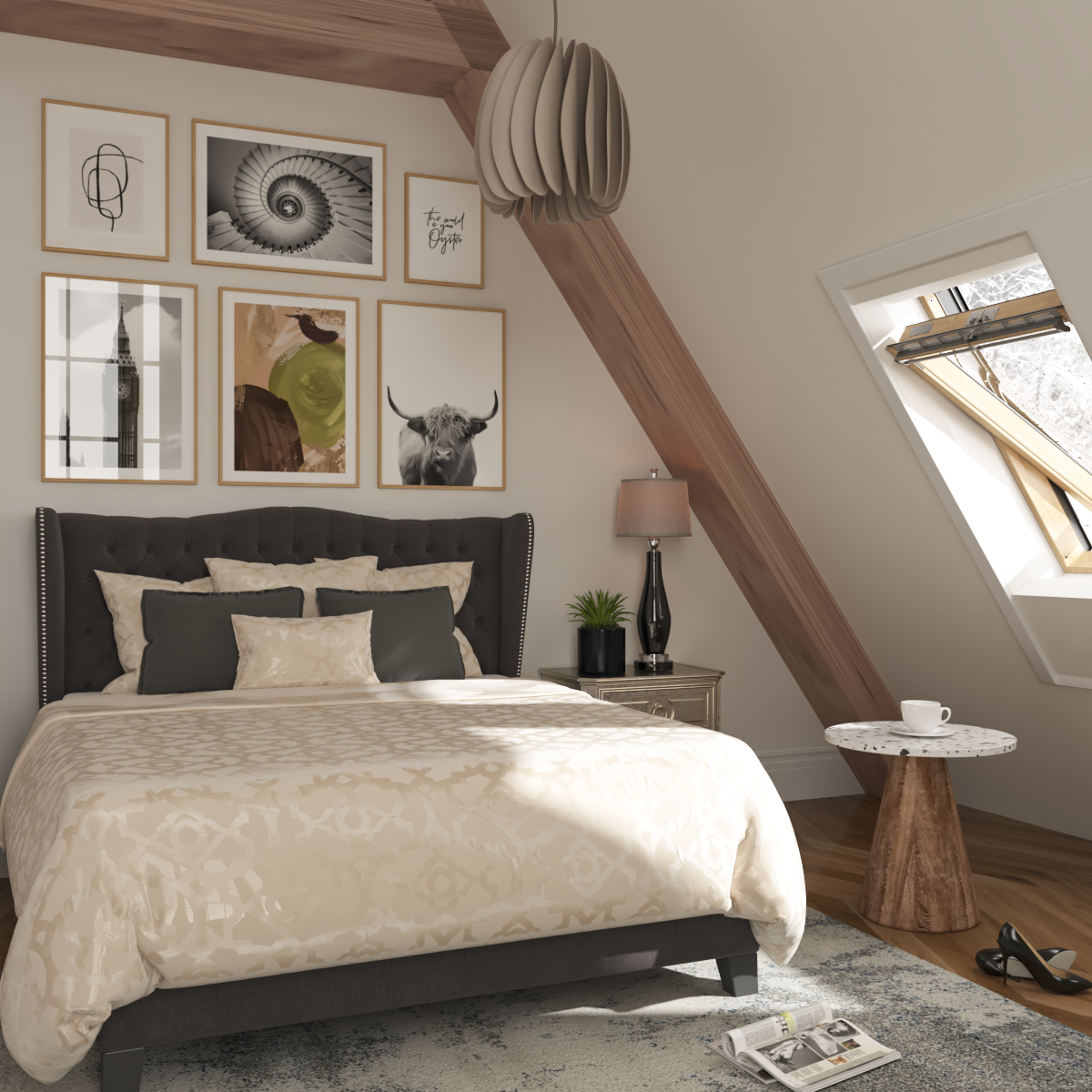 Black and White Picture Wall Farmhouse Bedroom Above Bed Decor City Poster Spare Room Ideas