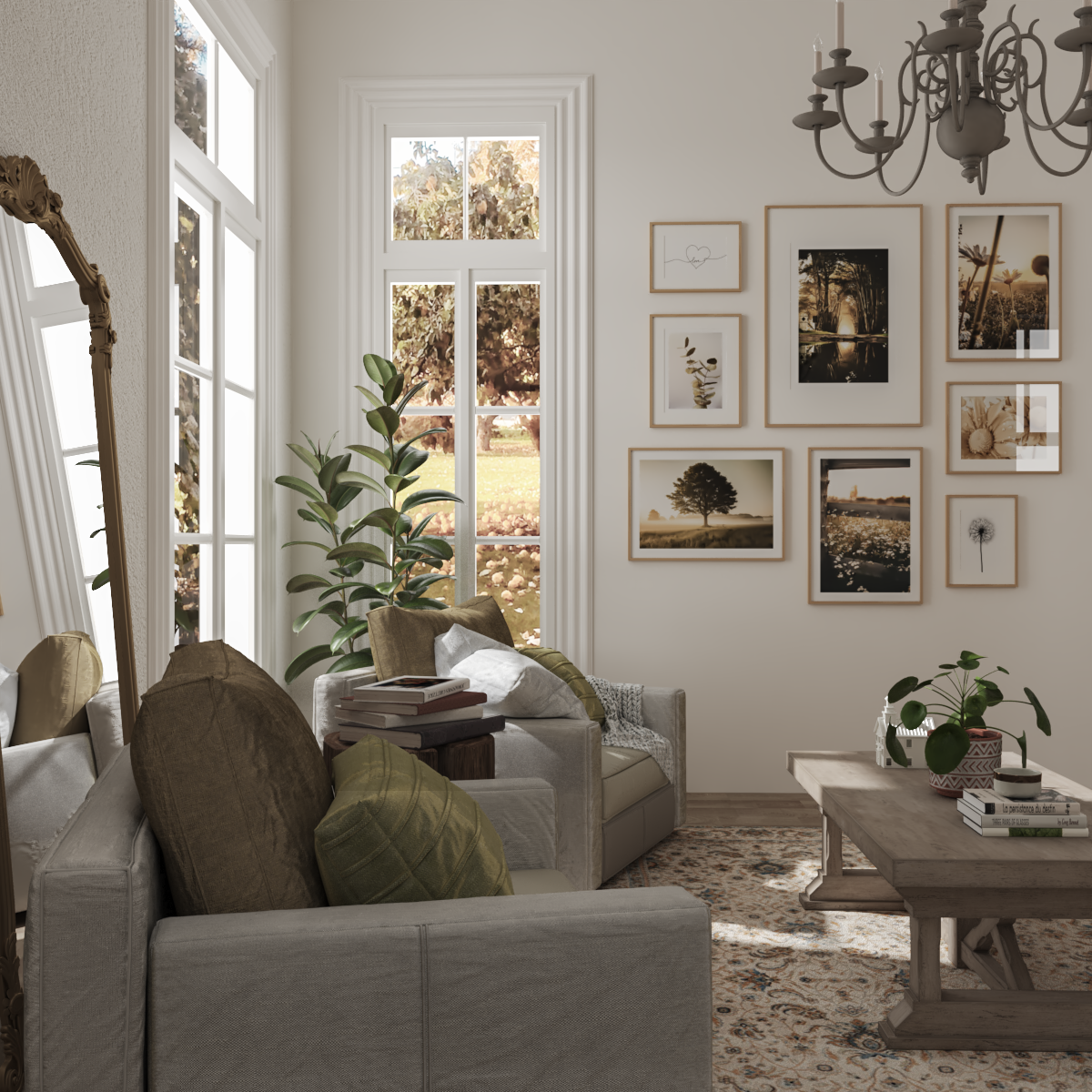 House Interior Decor Farmhouse Living Room Wall Print Art Design Ideas Plant Poster Line Drawing