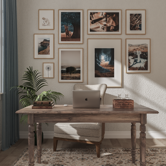 Vintage Work Office Wall Hanging Decor Forest Animal Poster Home Office Design Ideas