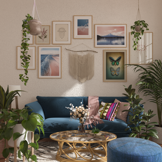 Bohemian Decor Living Room Picture Wall Sofa Design Ideas Beach Poster Vintage Art Print