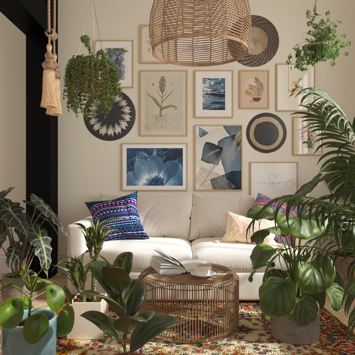Small Boho Living Room Remodel Ideas Photo Wall Art Print Decoration Ideas Abstract Poster