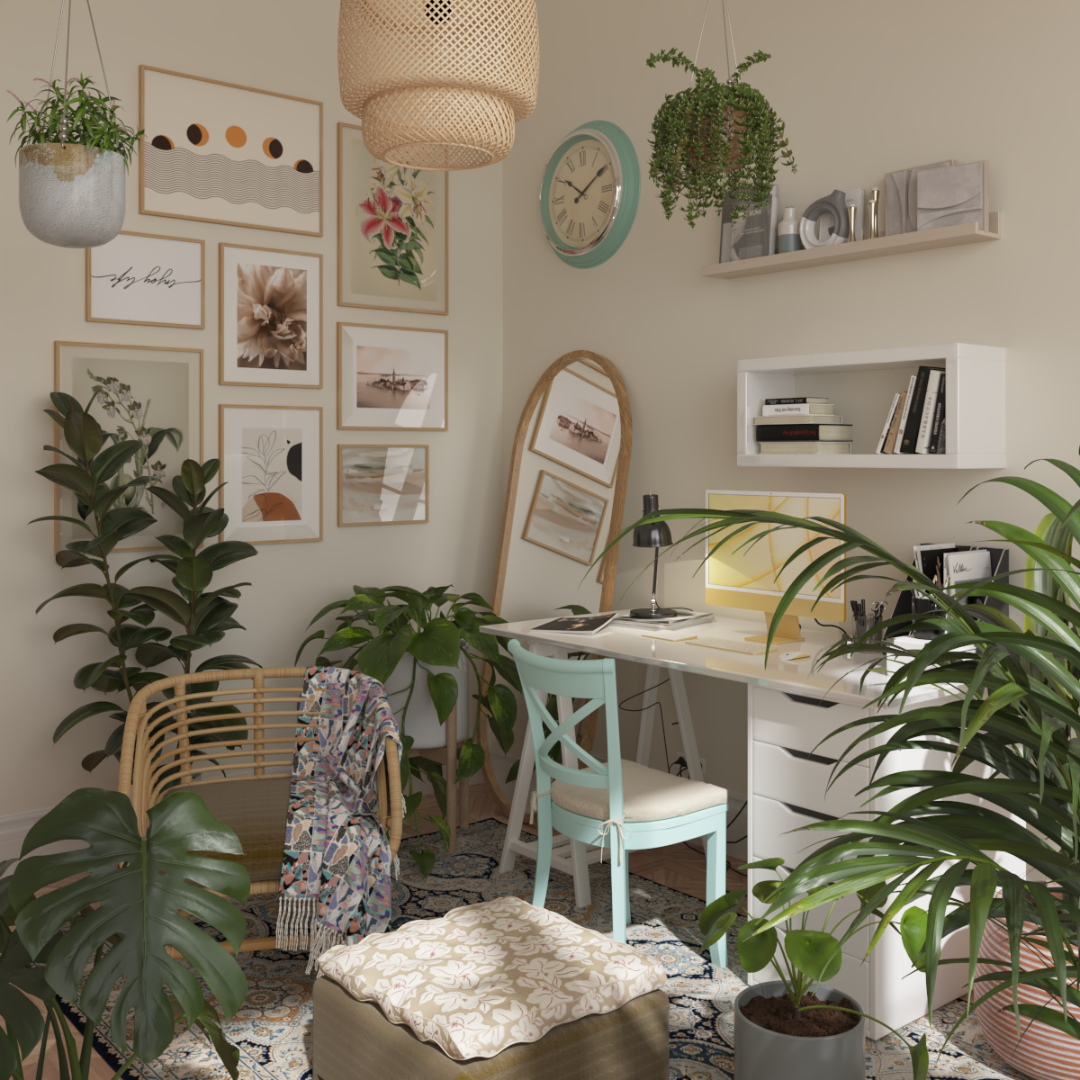 Boho Aesthetic Home Office Photo Wall Art Decor Nature Photography Living Room Office Ideas