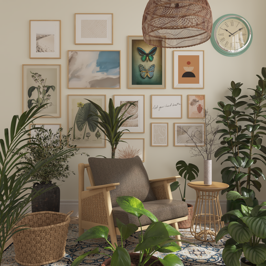 Small Sitting Room Ideas Brown Bohemian Living Room Wall Painting Picture Decor Abstract Art