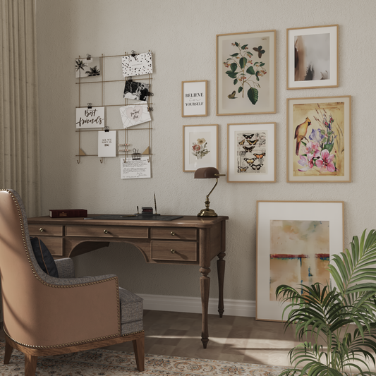 Farmhouse Home Office Wall Print Small Space Decor Idea Motivational Poster Vintage Picture