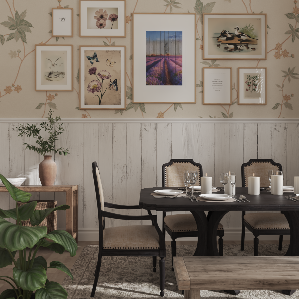 Vintage Farmhouse Home Inspiration Dining Room Kitchen Wall Decor Animal Print Motivational Poster