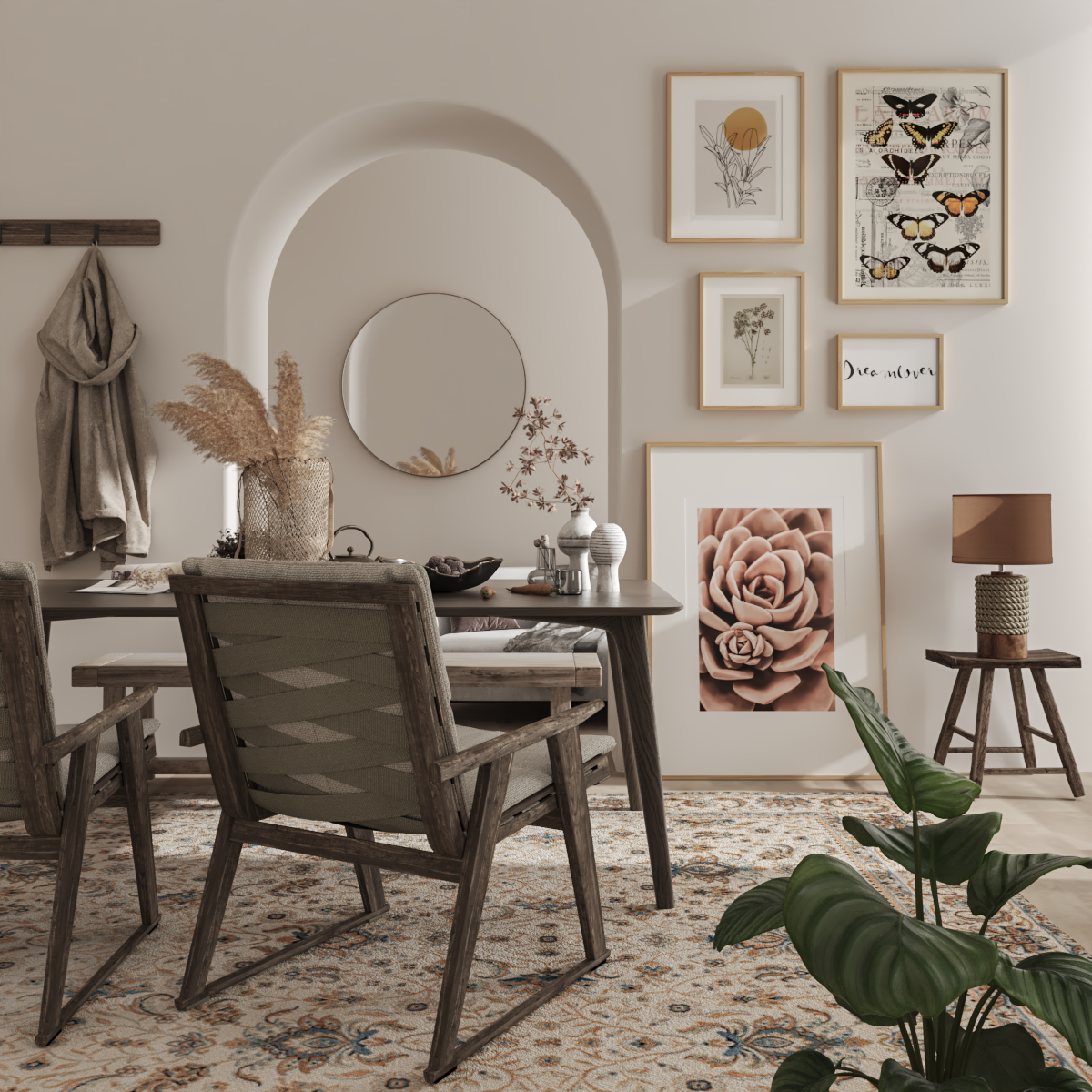 Rustic Farmhouse Foyer Ideas White Brown Dining Room Accent Wall Decor Ideas Modern Poster