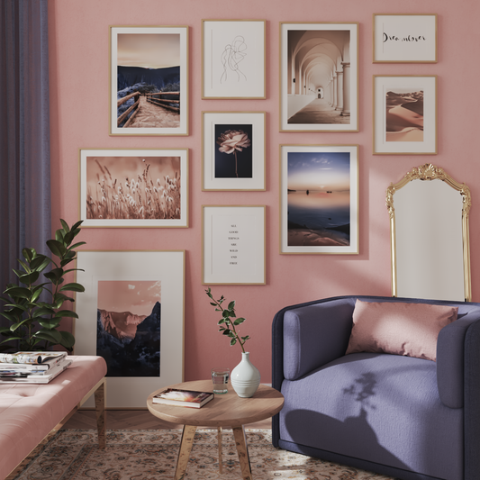 Pink Purple Living Room Decor Modern Picture Wall Art Inspiration Nature Flower Poster