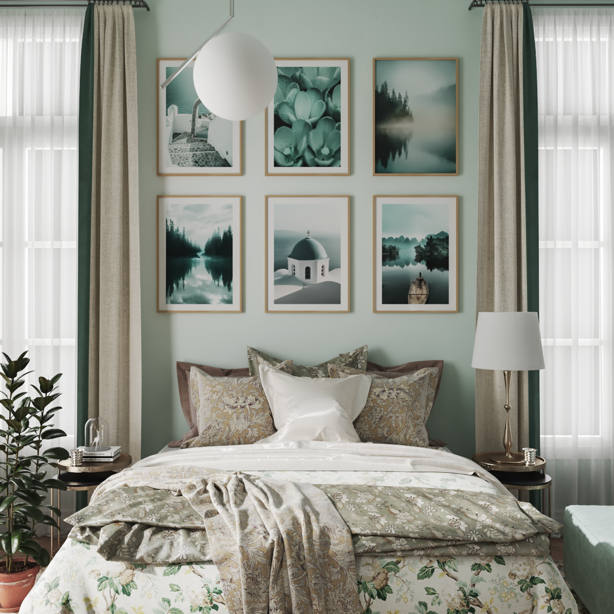 Teenage Girl Guest Bedroom Wall Art Neutral Decor Turquoise Aesthetic Nature Photography