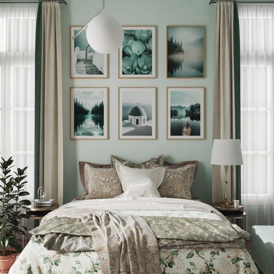 Teenage Girl Guest Bedroom Wall Art Neutral Decor Turquoise Aesthetic Nature Photography