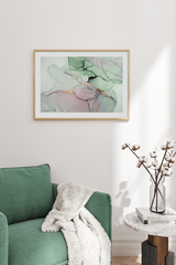 Watercolor Green Marble Poster
